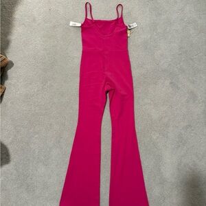 Aritzia Wilfred Trendy Fuchsia Flare Jumpsuit